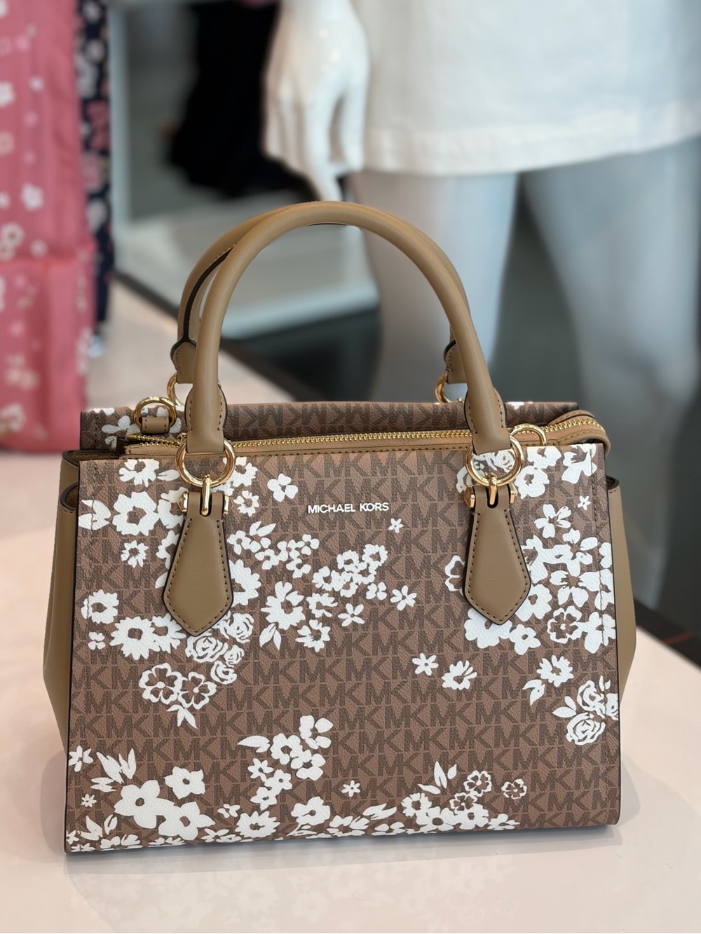 MICHAEL KORS  Marilyn Medium Printed Signature Logo Satchel Crossbody - Picture 13 of 16